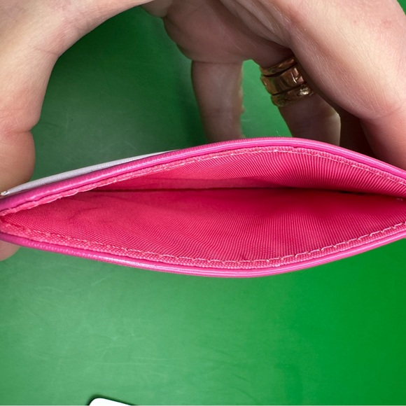 Vinyl Credit Card Wallet - Sketched MultiColors Stripes 3 card Pockets NWT - Picture 3 of 12